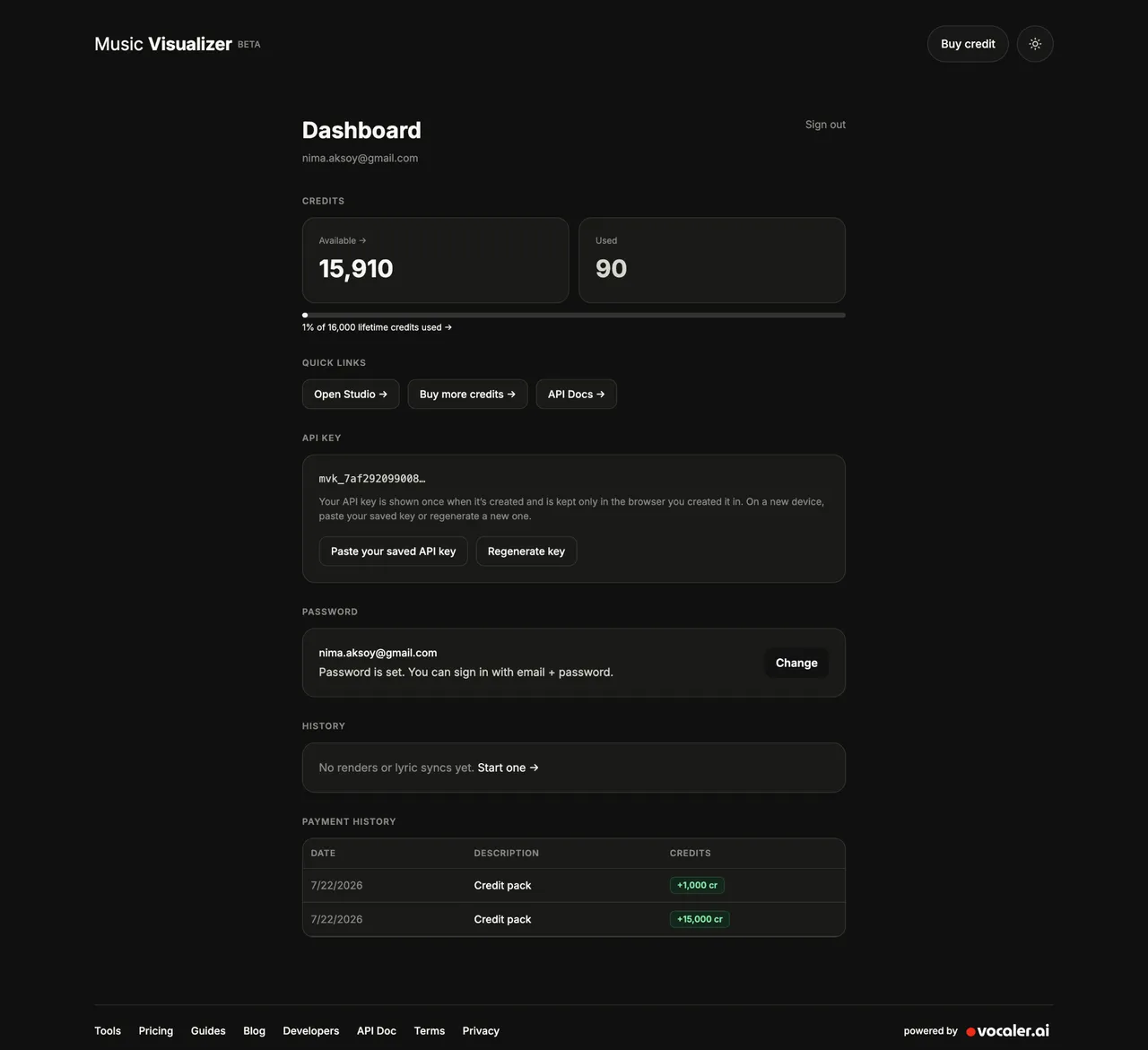 Export and rendering options with quality and watermark settings